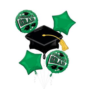 Festive Green Congrats Grad Foil Balloon Bouquet - True to Your School